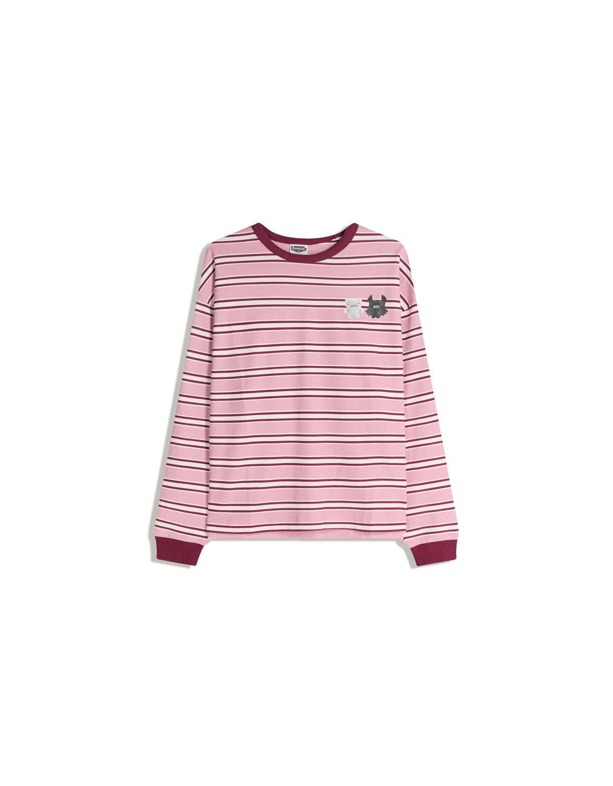 버쉬카 스트라이프 프린트 긴팔 티셔츠 0813/538 PINK - 상세 이미지 3