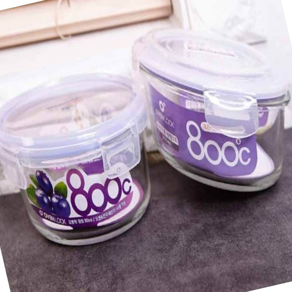 유리 반찬통 950ml 색상랜덤 냉장고밀폐용기 대형밀폐용기 유리용기 - 메인 이미지