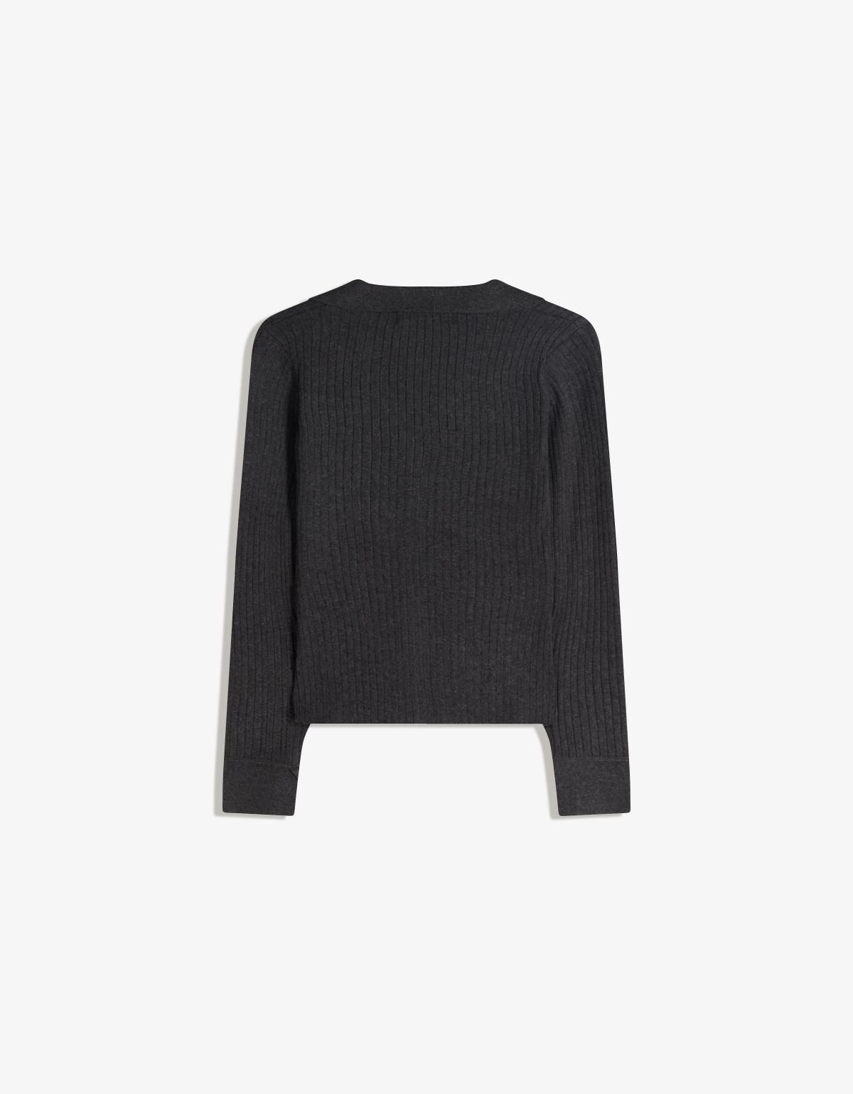 버쉬카 폴로카라 골지 가디건 0018/663 DARK GREY - 상세 이미지 2