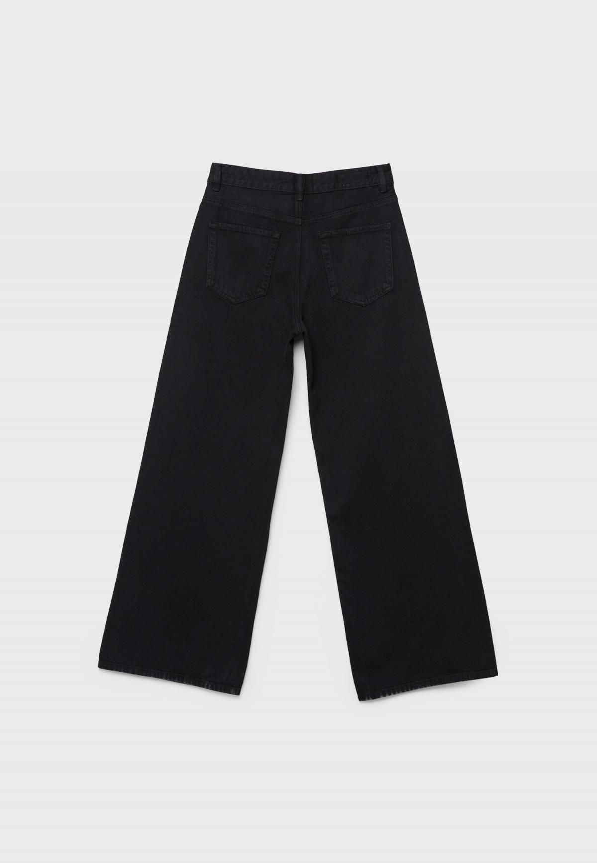 스트라디바리우스 블랙 와이드핏 미드웨이스트 데님 팬츠 8275/351 BLACK - 상세 이미지 2