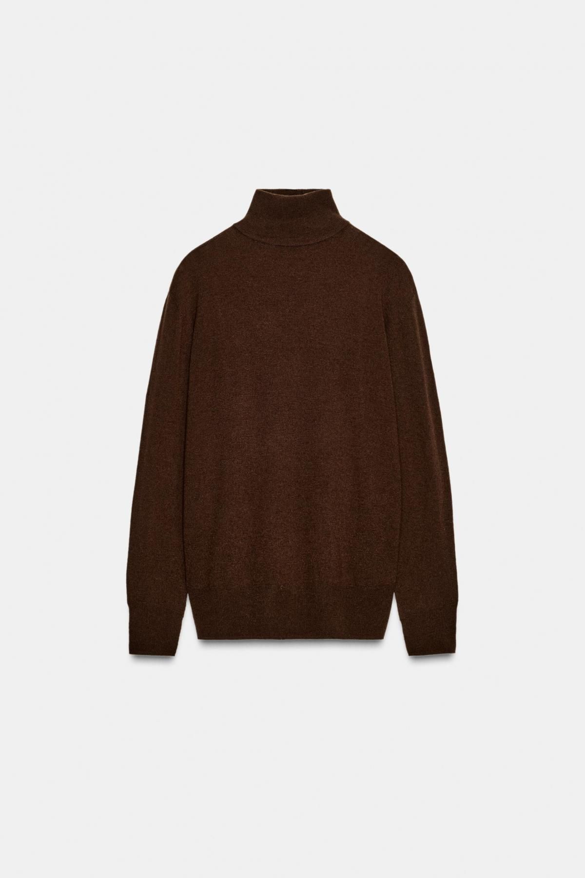 자라 프리미엄 소프트 울 하이넥 스웨터 브라운 9598/107 BROWN - 상품 이미지