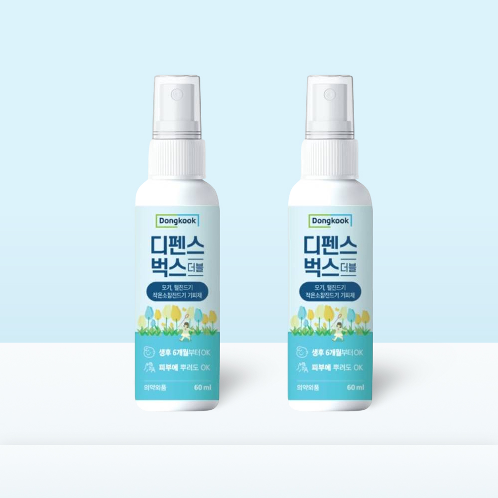 동국제약 디펜스벅스더블 60ml 1+1 모기 진드기 기피제 이카리딘