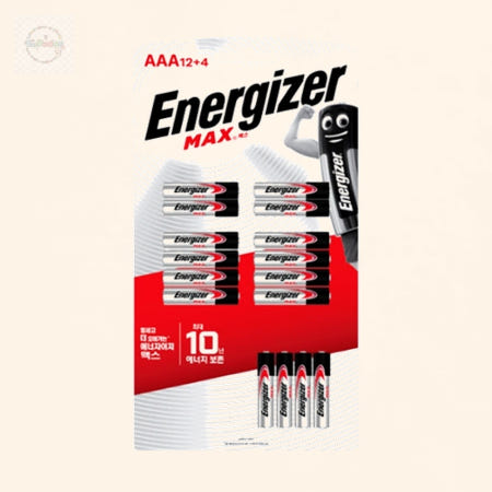 [단풍협력사]에너자이저 알카라인 건전지 배터리 맥스 AAA 12플러스4 16개입 10개입
