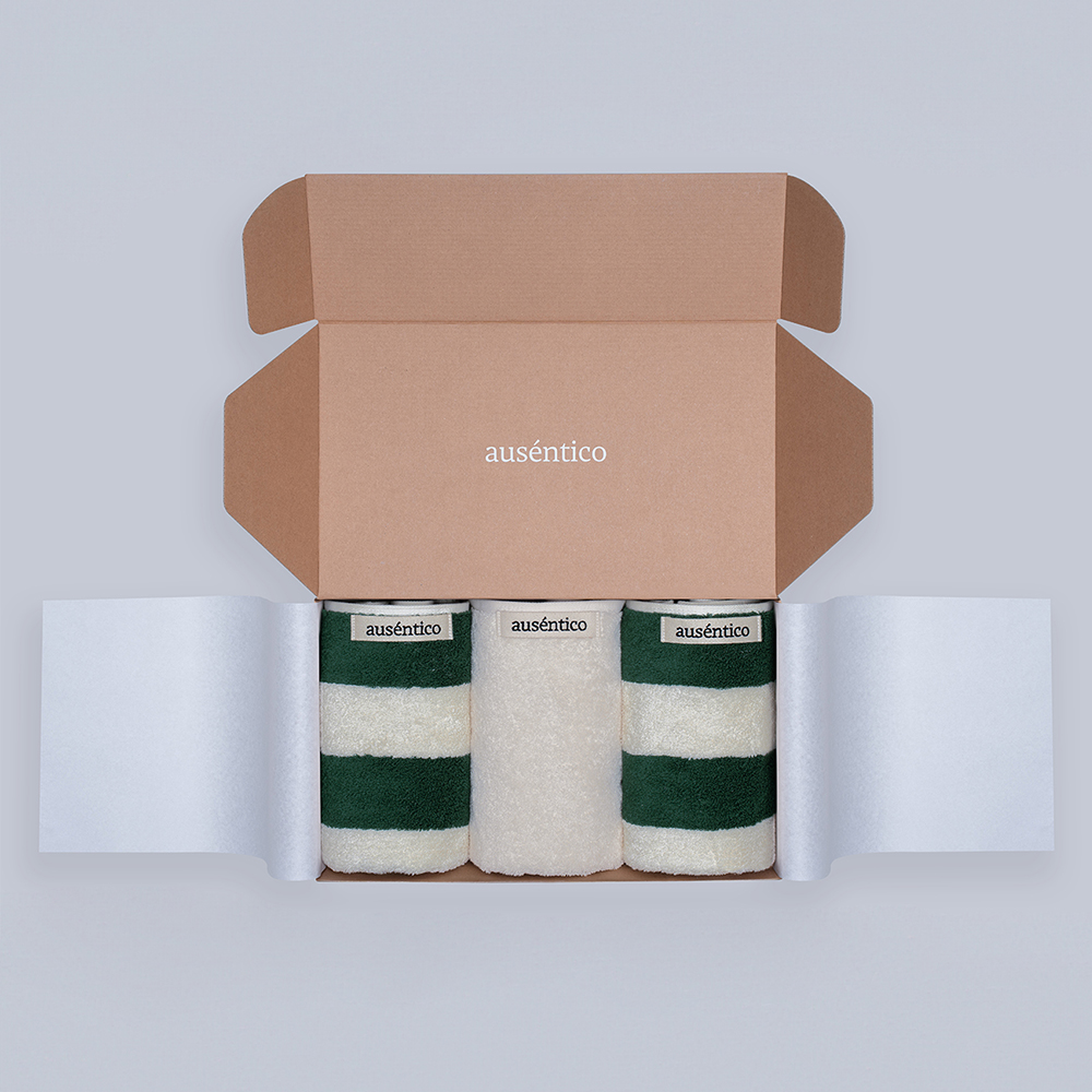 오센티코 페이스타올 선물세트 210g, 포레스트샌드, 3장 - 메인 이미지