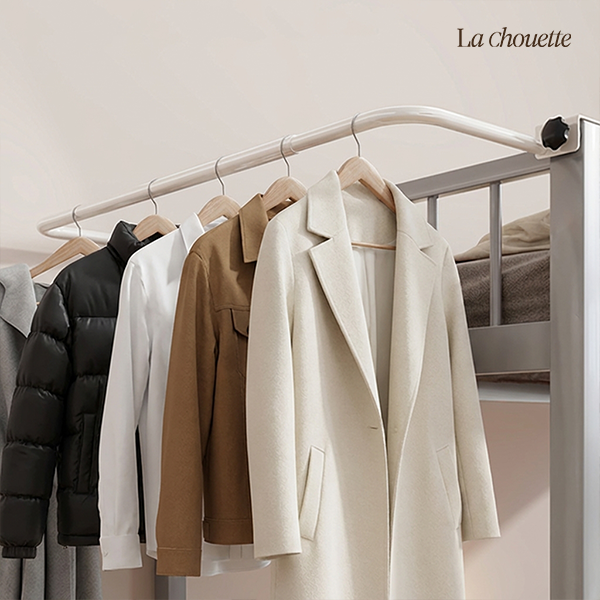 라슈에뜨 무타공 공간활용 길이조절 침대 걸이형 행거 원룸 기숙사 다용도 옷걸이 퓨어화이트