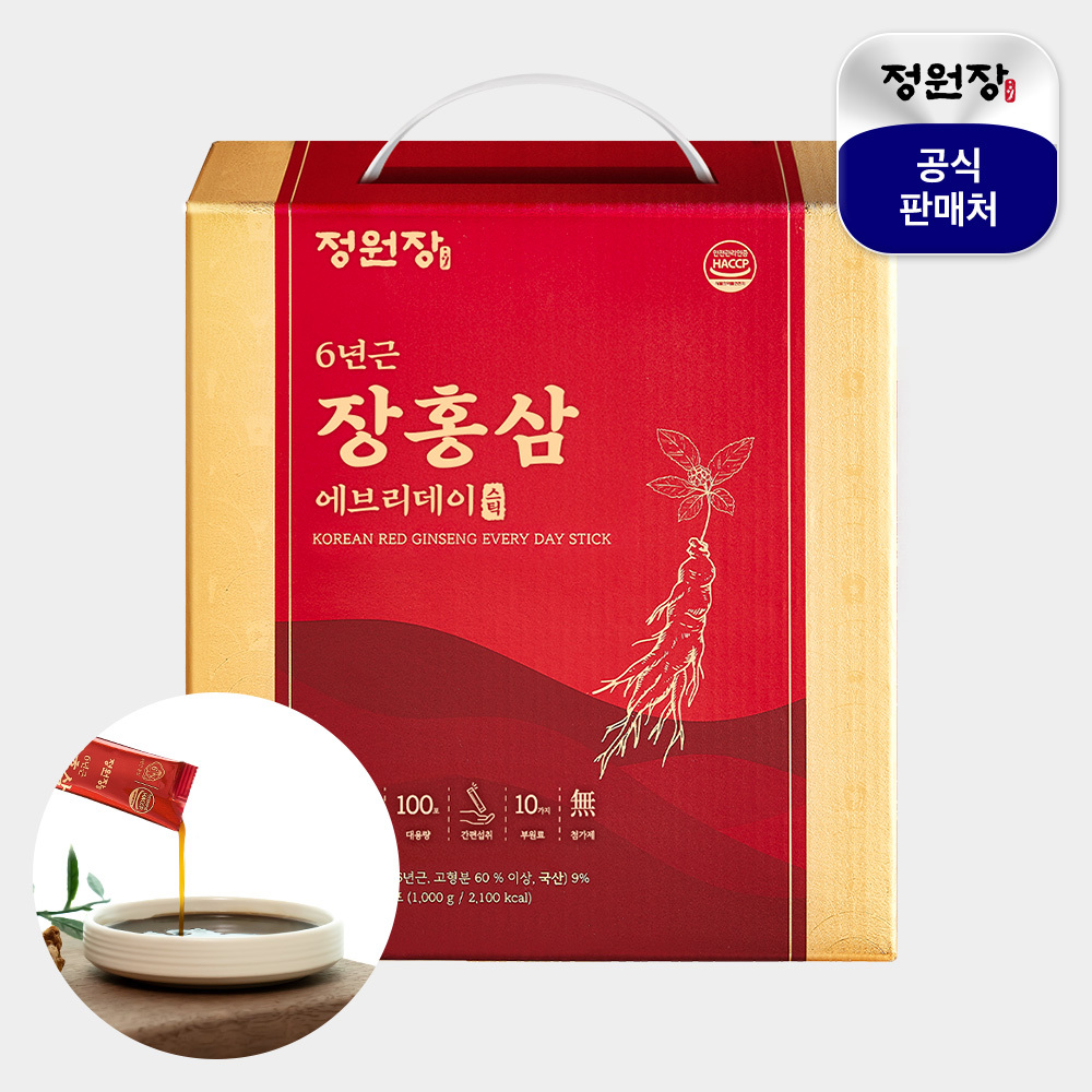 장홍삼 홍삼정 에브리데이 홍삼 스틱 진액 100포 부모님 수험생 선물 1kg, 1개 제품 이미지