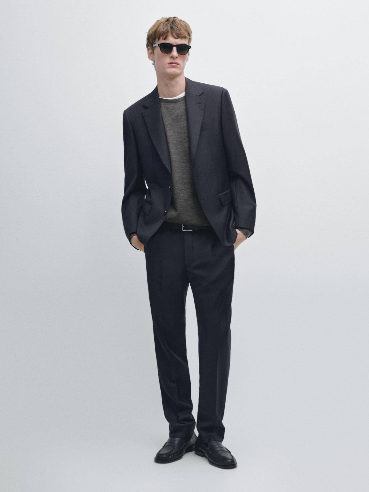 마시모두띠 울 스트라이프 수트 팬츠 3511/508 NAVY BLUE - 상세 이미지 2