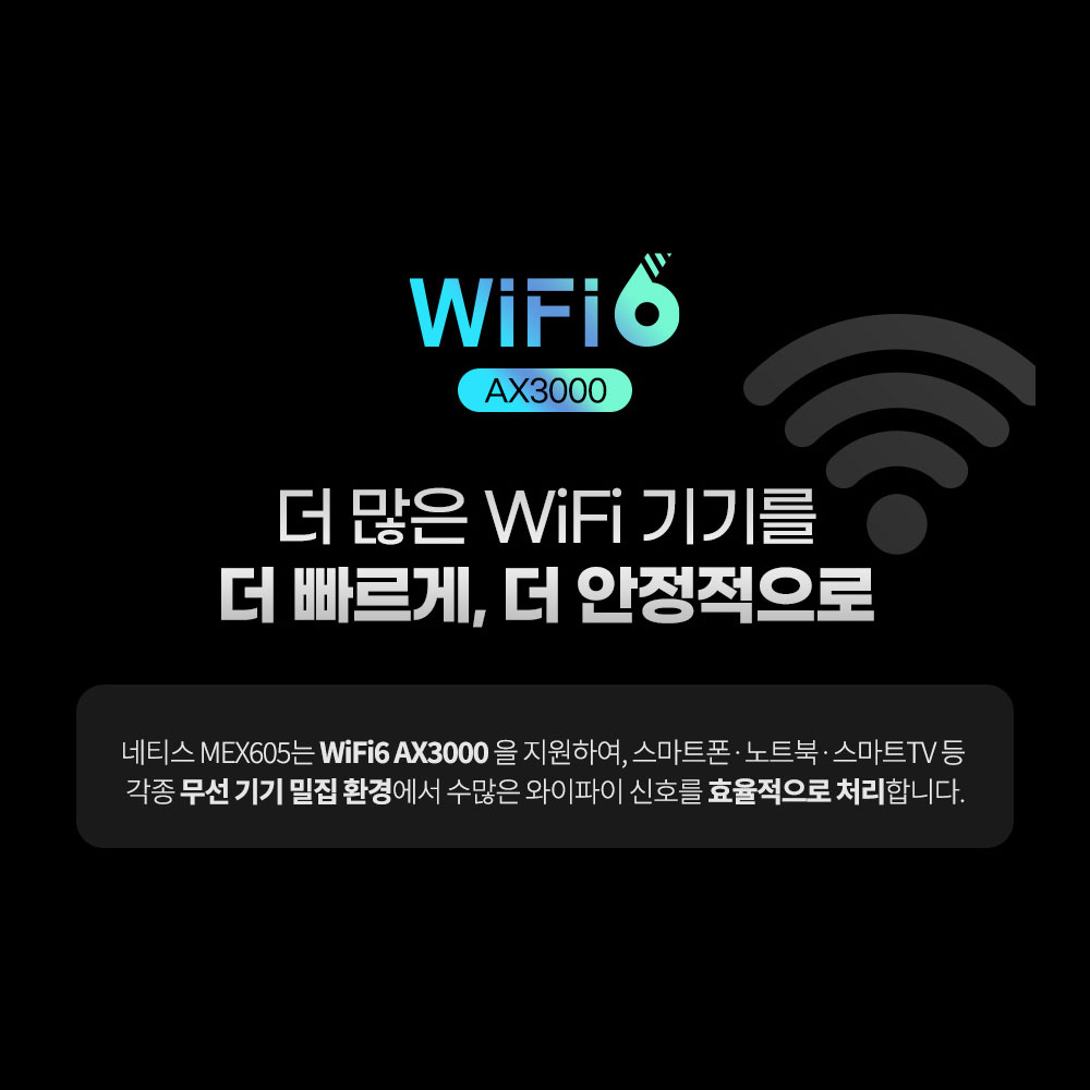 네티스 MEX605 AX3000 MESH WIFI6 기가 와이파이 유무선 인터넷 공유기 3년 A/S CL - 상세 이미지 3
