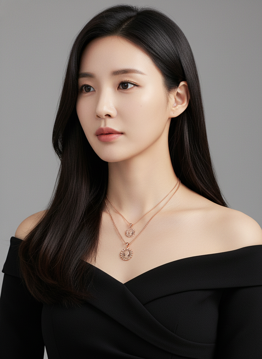 엘리자베스 코인 커팅 펜던트 여자 금 목걸이 선물 14K 18k 여성 엄마 생일 - 상세 이미지 2