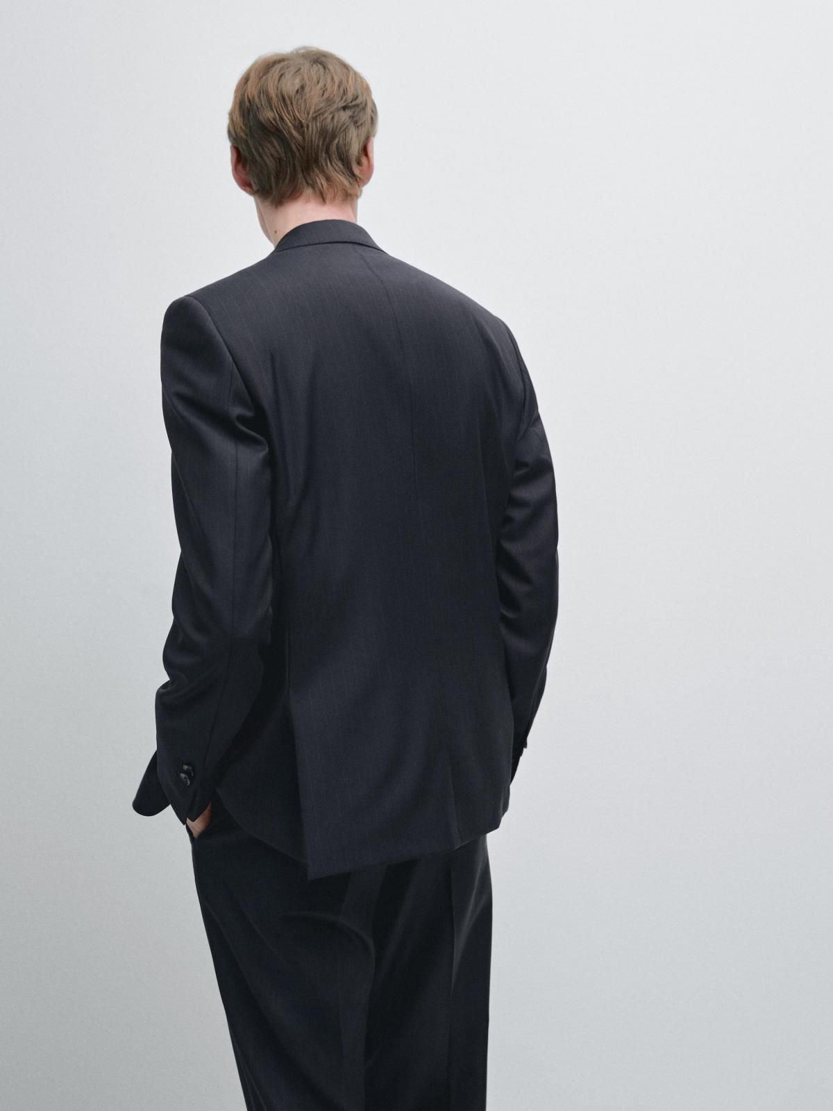 마시모두띠 프리미엄 울 스트라이프 블레이저 3510/508 NAVY BLUE - 상세 이미지 4