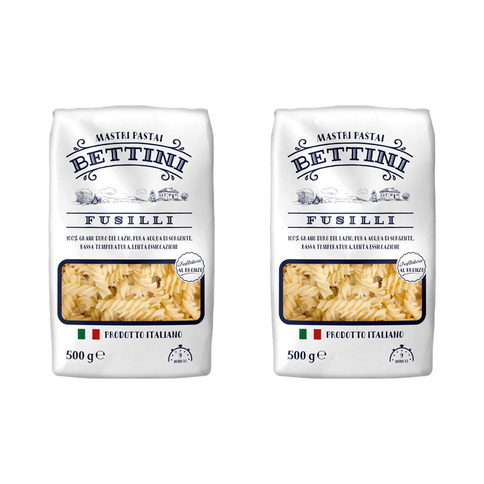 베티니 100% 이탈리아 듀럼밀 무염 푸실리 파스타면 500g, 2개 - 상품 이미지