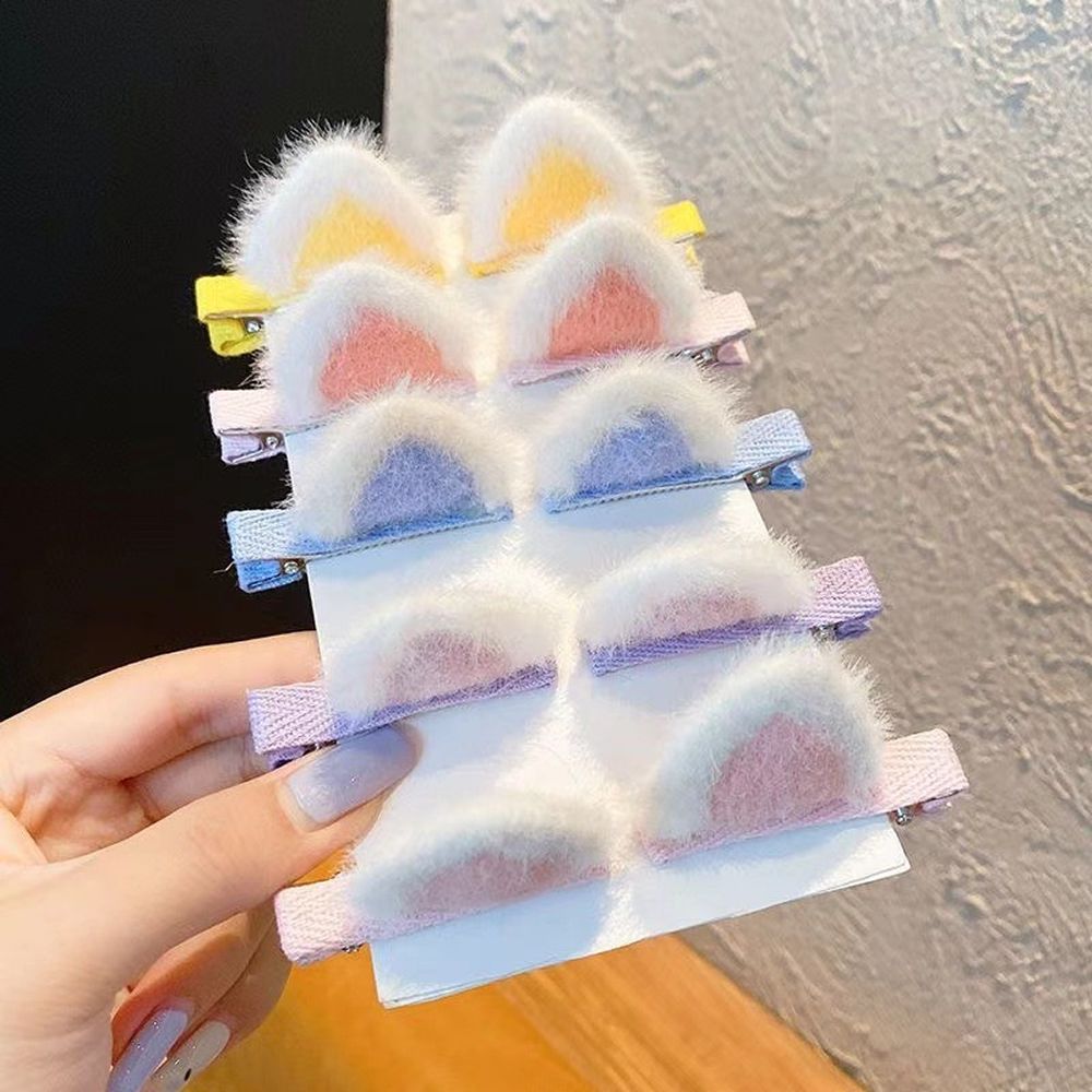 고양이 귀 집게 핀 머리핀 야옹이 잔머리 고정 깜찍한 헤어핀 작은 귀여운 머리 장식 - 상세 이미지 2