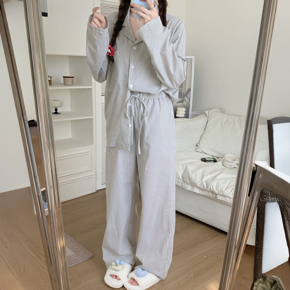 도르모 소프트 스트라이프 데일리 커플파자마 - 상세 이미지 4