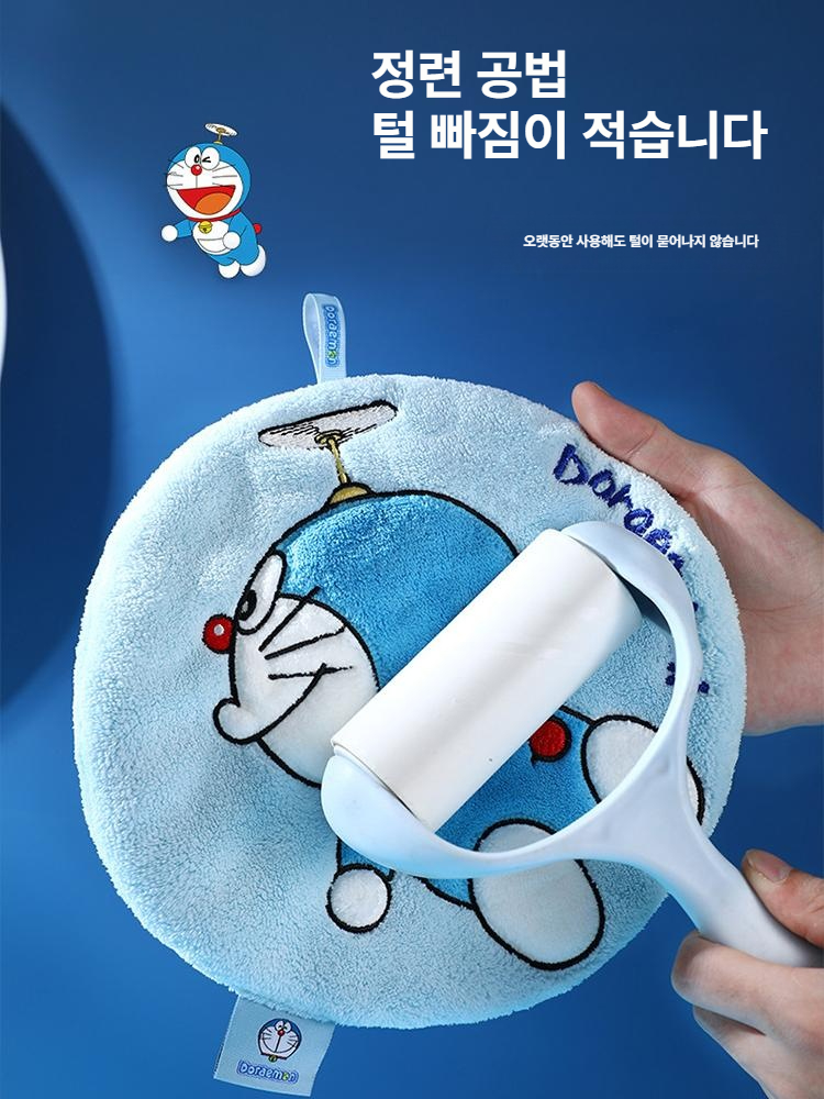 도라에몽 손수건 주방욕실용 걸이형 흡수타월 귀여운 캐릭터수건 블루 1개 - 상세 이미지 4