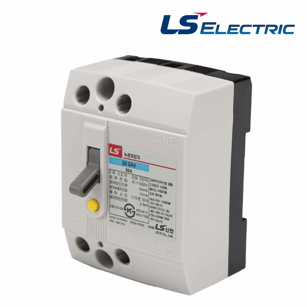 LS 산업용 누전차단기 32GRd 2P 30A 2.5kA(대) LS일렉트릭 - 상품 이미지
