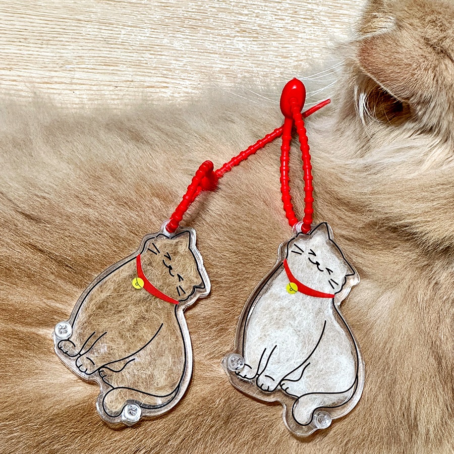고양이 털 보관 강아지 투명 메모리얼 캡슐 펜던트 키링 반려동물 추억 기념 DIY 고양이 - 상세 이미지 4