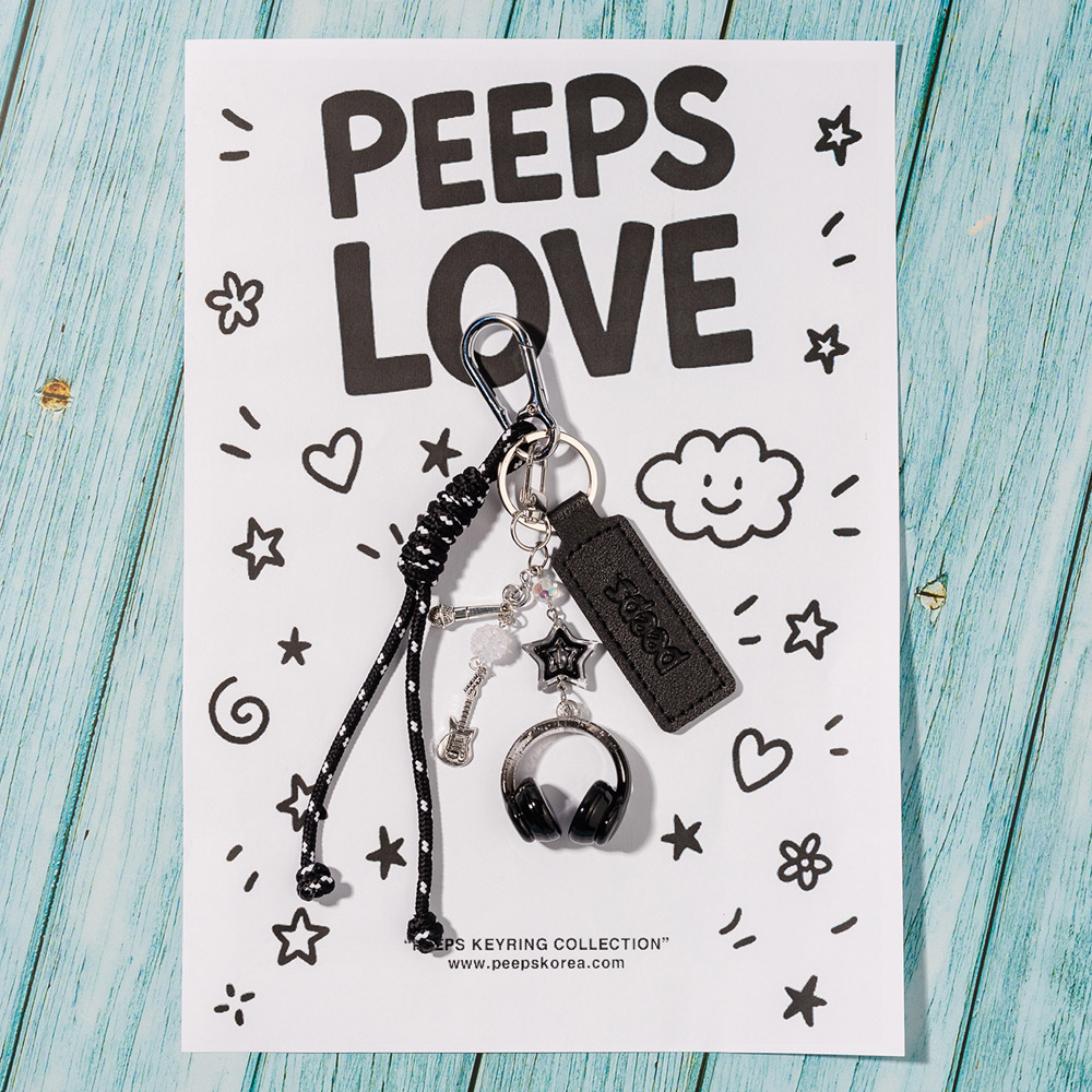 PEEPS Star Headphone Keyring(Black / White) 바지키링 - 상세 이미지 4