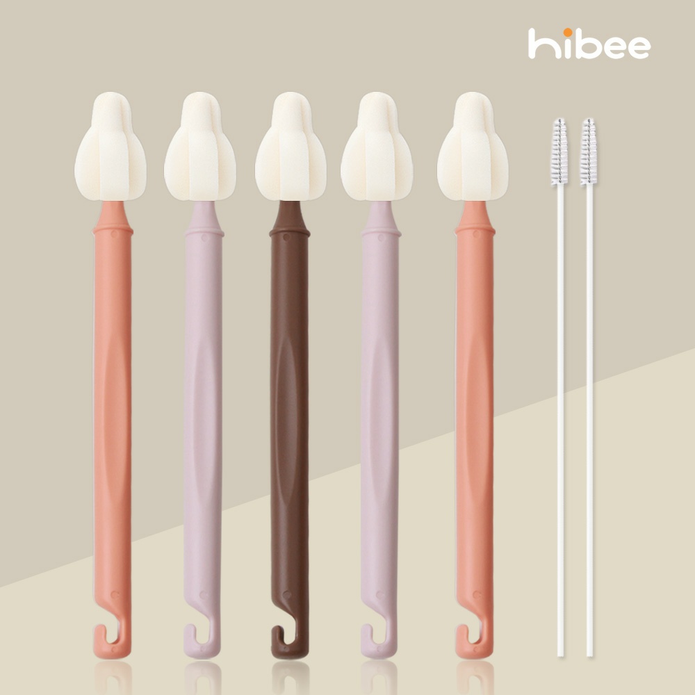 하이비 몽글이 젖병솔 젖병 젖꼭지 세척솔 롱미니솔5P+빨대솔2P