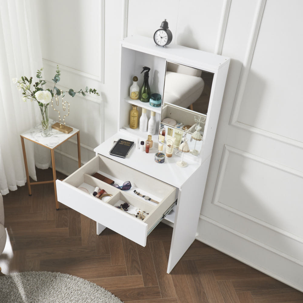 아실리 600화장대 서랍 수납 초등학생 중학생 주니어화장대 화이트