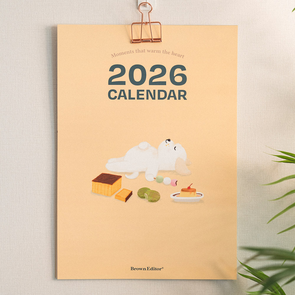 2026년 디저트 강아지 일러스트 A3 포스터 벽걸이 달력 캘린더 - 메인 이미지