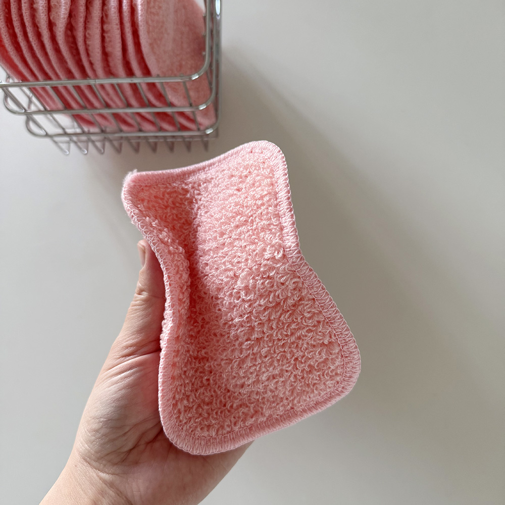 일본수세미 부드러운 주방 아크릴 설거지 헹굼 수세미 무세제 핑크