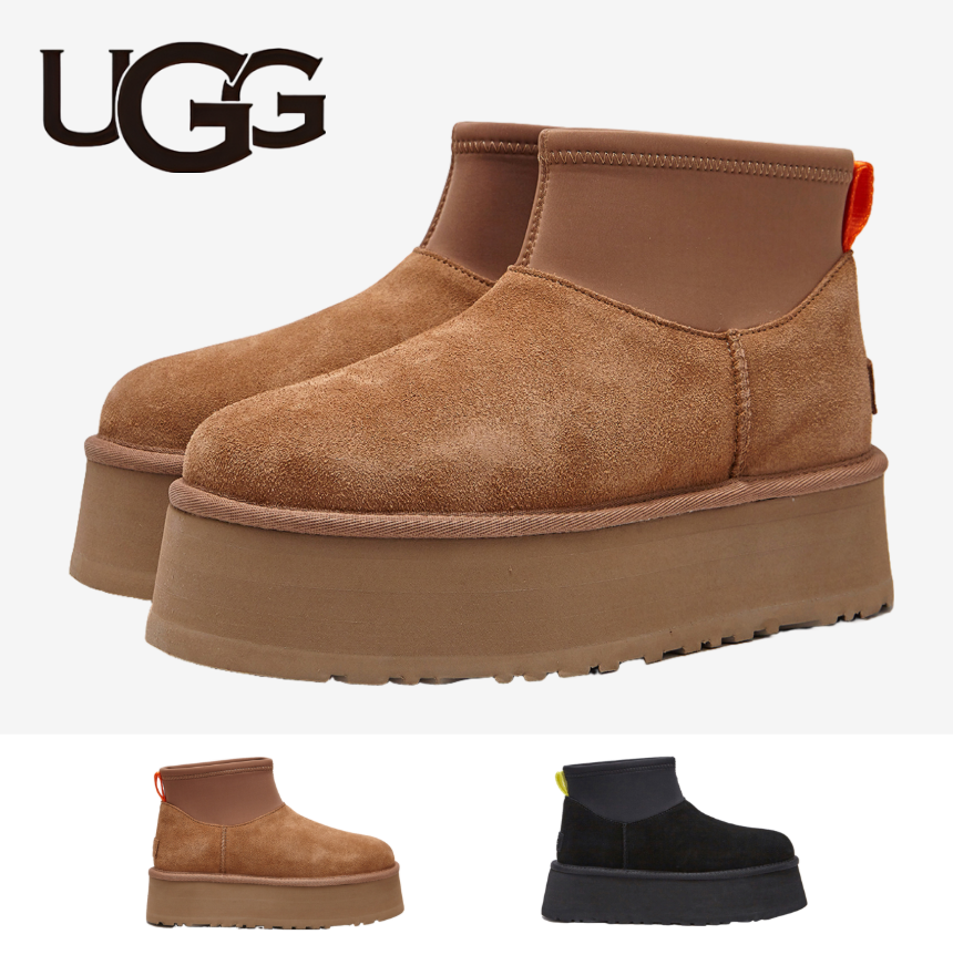 어그 클래식 미니 디퍼 체스넛 블랙 여성 밴딩 앵클 부츠 털신 UGG 미국 - 상품 이미지