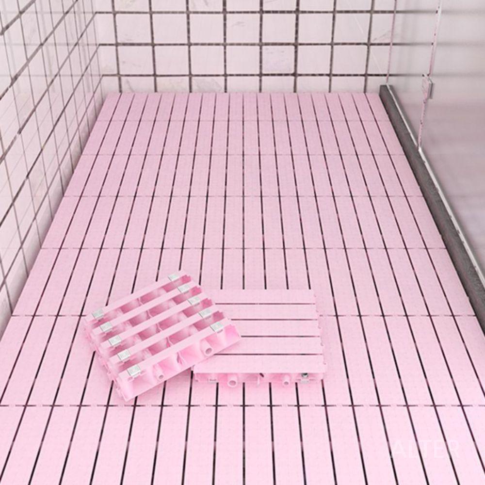 논슬립 높은 화장실 발판 베란다 PP 소재 다용도실 바닥 욕실 회색 4cm 24.5x24.5cm/개(4개) - 상품 이미지
