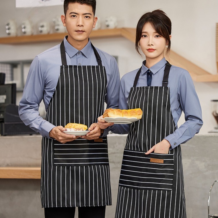 프리미엄 줄무늬 앞치마 카페 공방 화방 목공