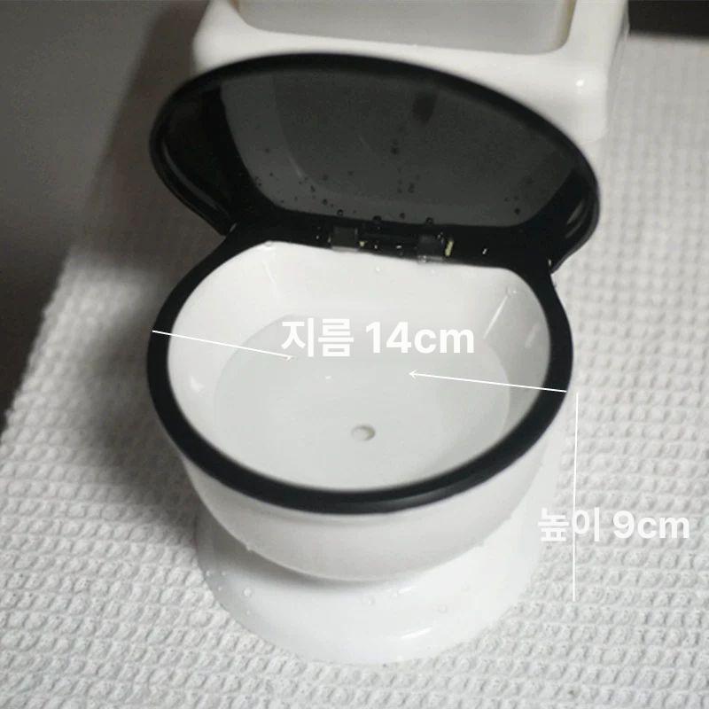 고양이 강아지 대형 자동급수기 무전원 음수대 세정형 물그릇 변기 그릇+600ml 물병 고양이 소형견 - 상세 이미지 4