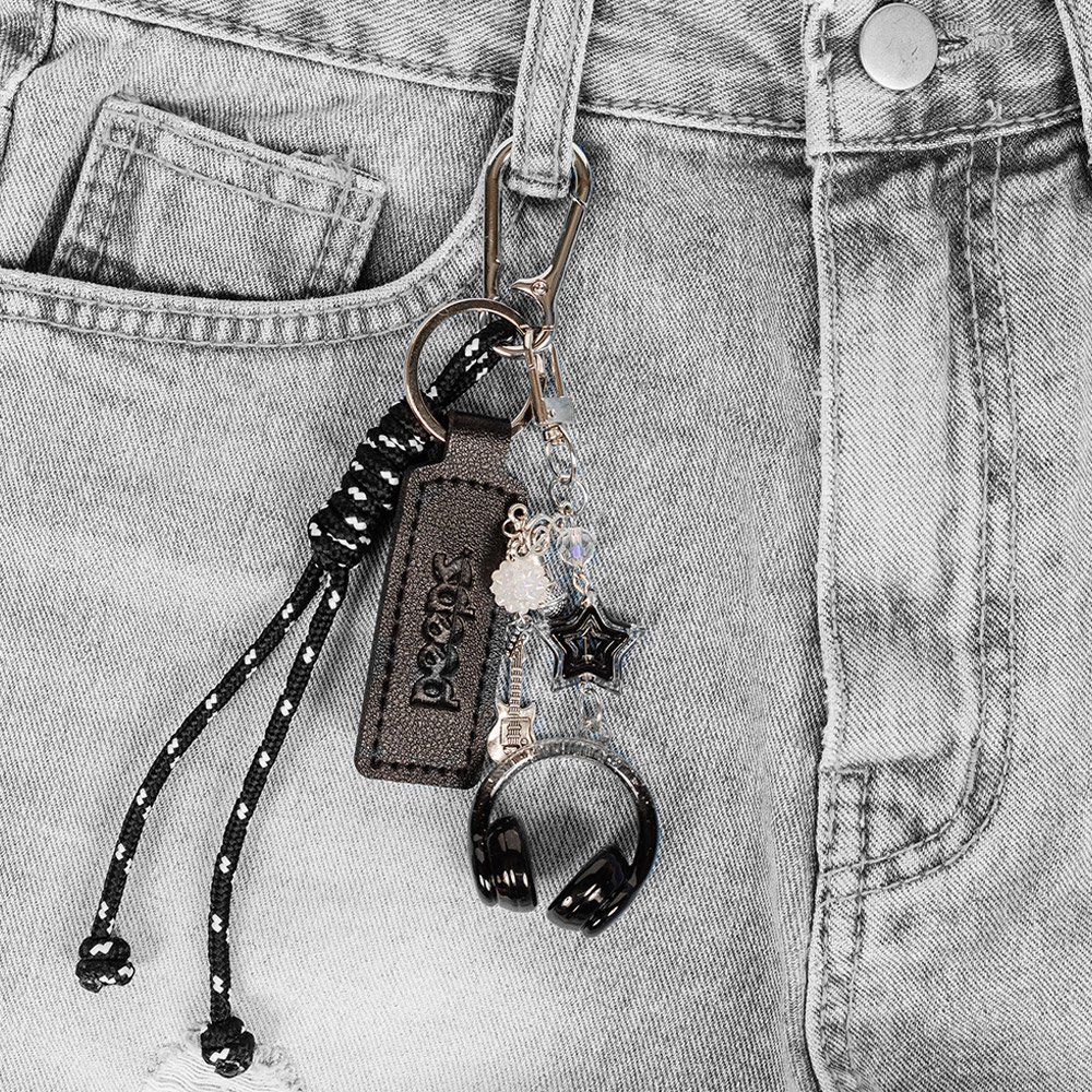 PEEPS Star Headphone Keyring(Black / White) 바지키링 - 상세 이미지 3