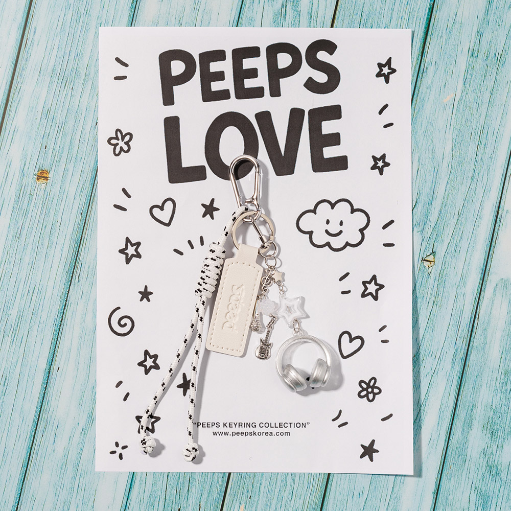 PEEPS Star Headphone Keyring(Black / White) 바지키링 - 상세 이미지 5
