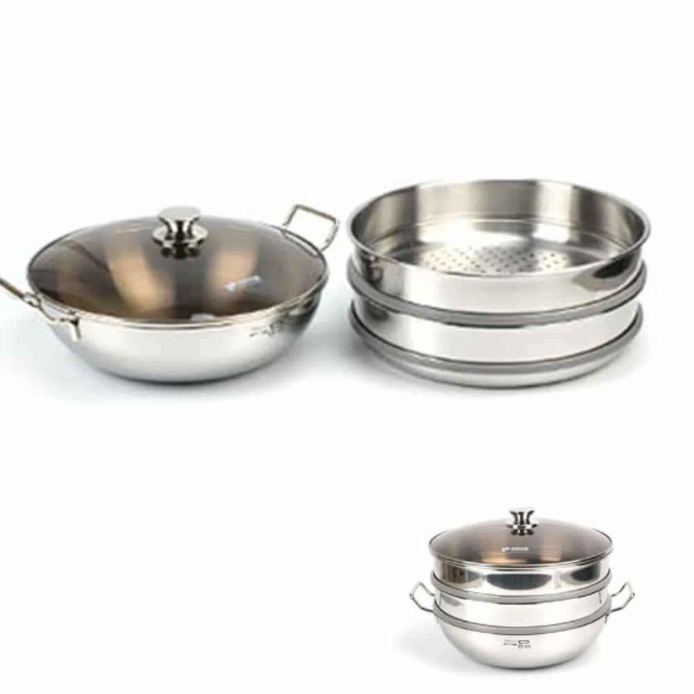 3단 찜냄비 33cm 스텐찜기 스텐찜냄비 - 상품 이미지