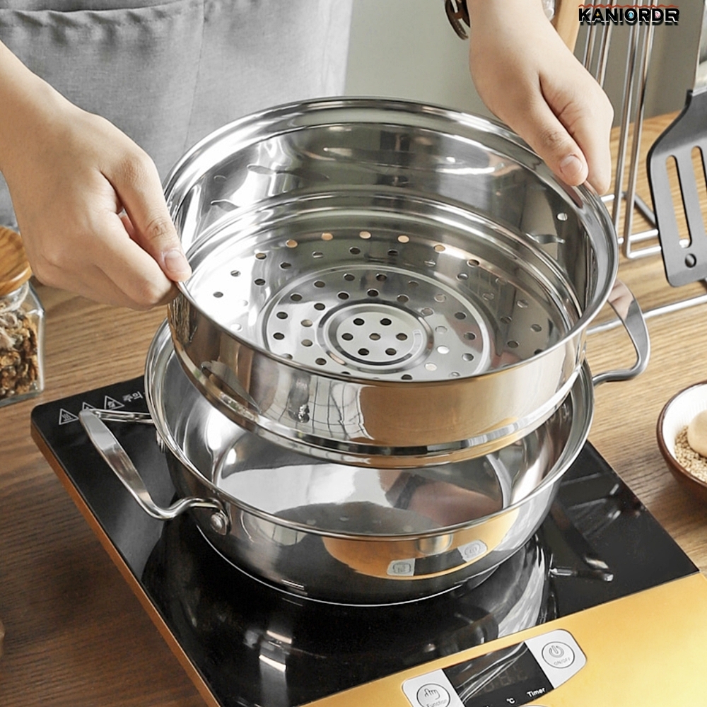멀티 찜기 인덕션 전골 찜 다용도 만능 자취생 냄비 직화가능 24cm - 상품 이미지