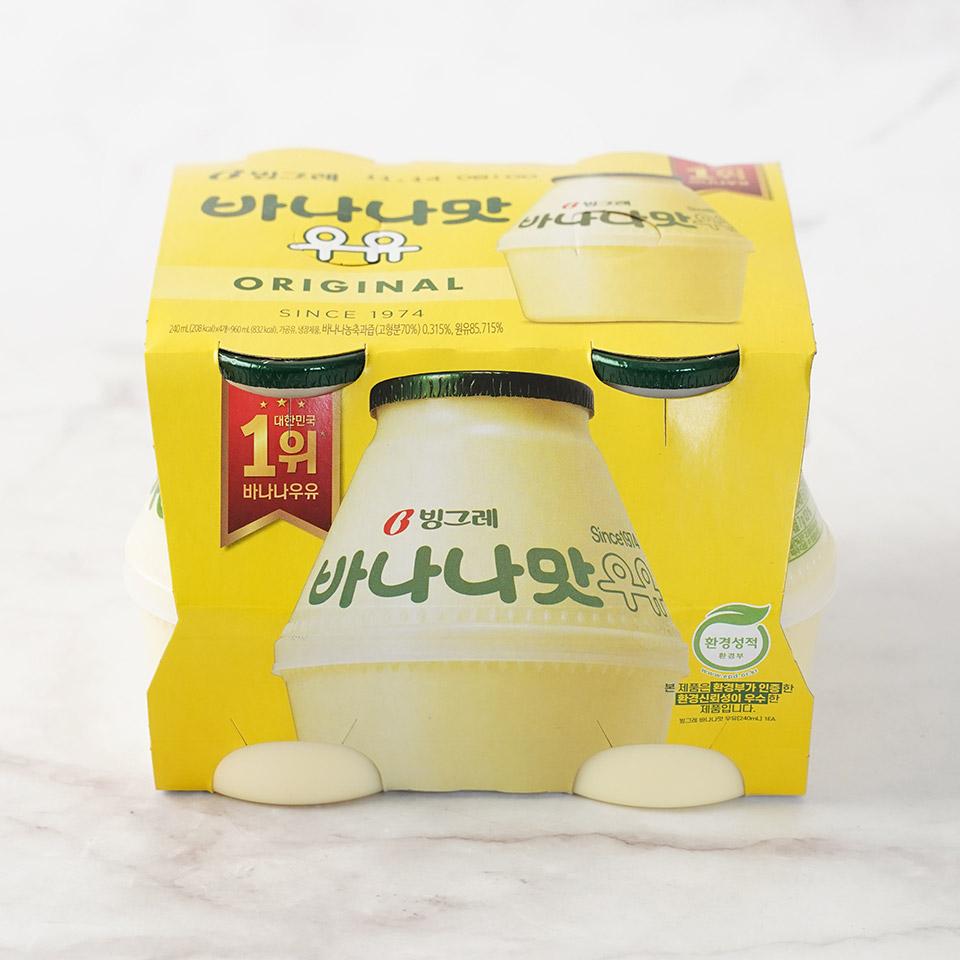 메가마트 빙그레 바나나맛 우유 240mlx4 - 상품 이미지