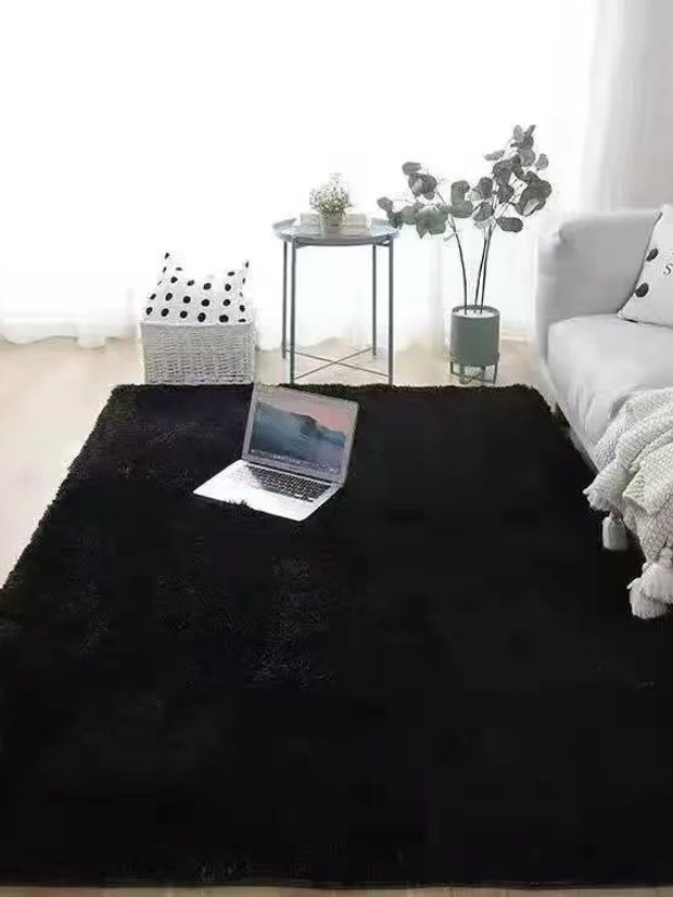 롱 플러시 침실 거실 두꺼운 소녀방 맞춤형 매트 타이다이 라이트그레이 160x200cm - 상세 이미지 5