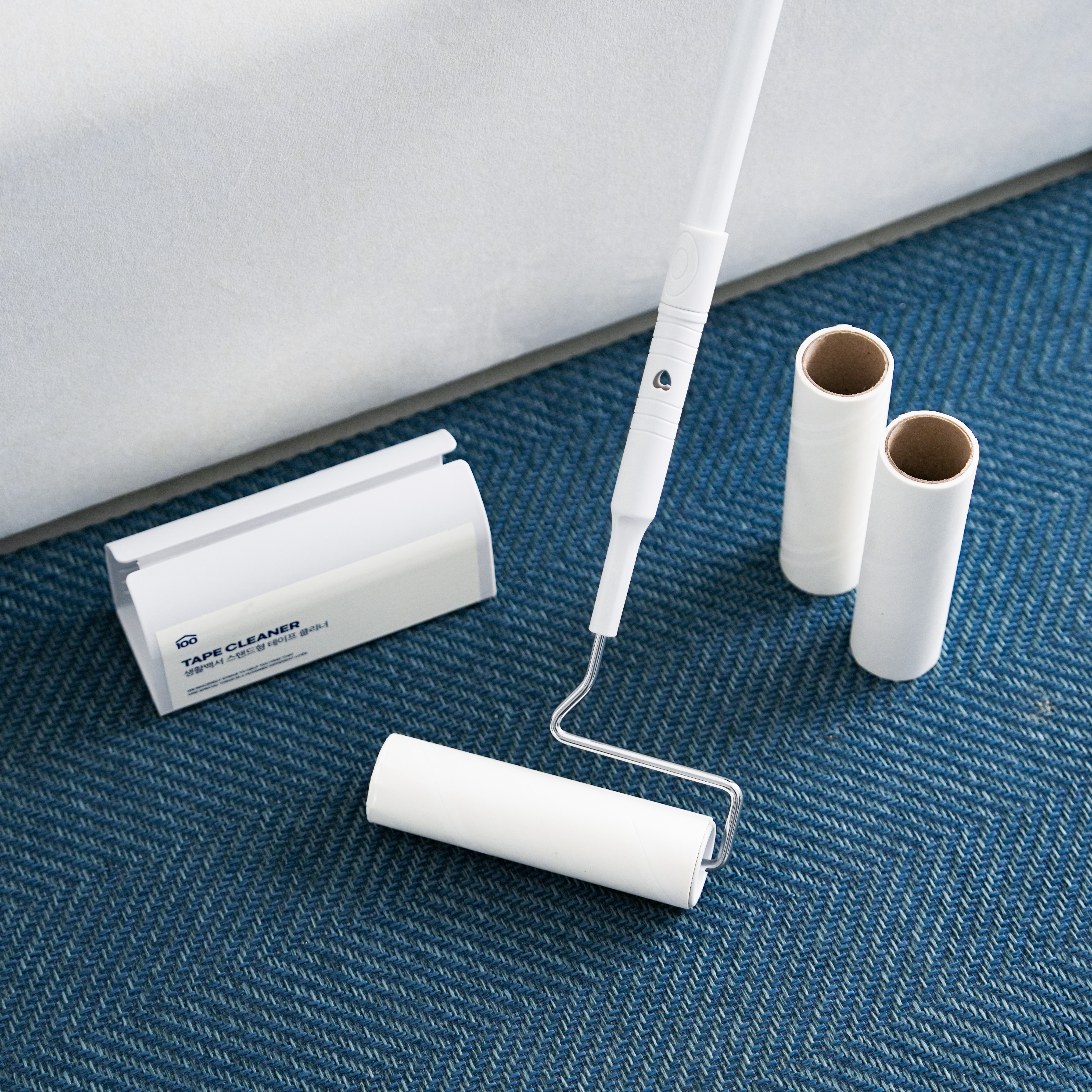 생활백서 돌돌이 테이프클리너 16cm 헤드+조절봉+리필 3개+홀더 세트