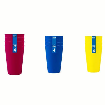 자사 협력업체 코멕스 플라스틱 파티컵 4P 세트 일회용 컵 파티 용품 음료 잔 이벤트 캠핑 용컵 바비큐
