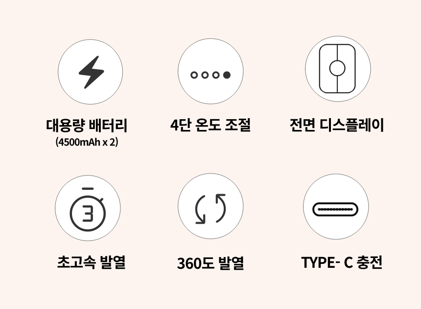 [시크벨 ]충전식 휴대용 손난로 대용량배터리 4500mAh 2개 - 상세 이미지 4