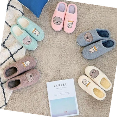 겨울 논슬립 패션 층간소음방지 밀크티슬리퍼 기숙사 LS720