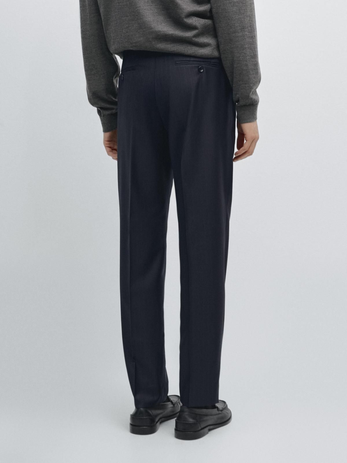 마시모두띠 울 스트라이프 수트 팬츠 3511/508 NAVY BLUE - 상세 이미지 3
