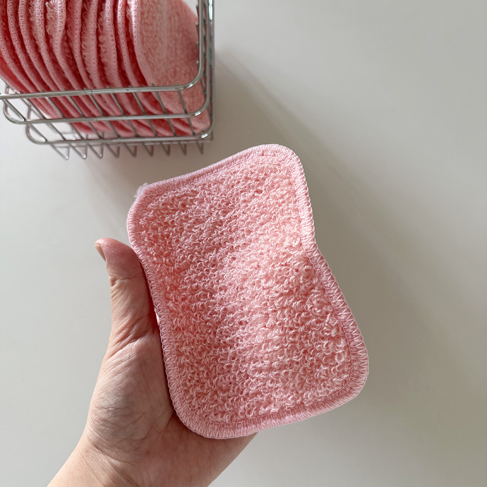 일본수세미 부드러운 주방 아크릴 설거지 헹굼 수세미 무세제 핑크