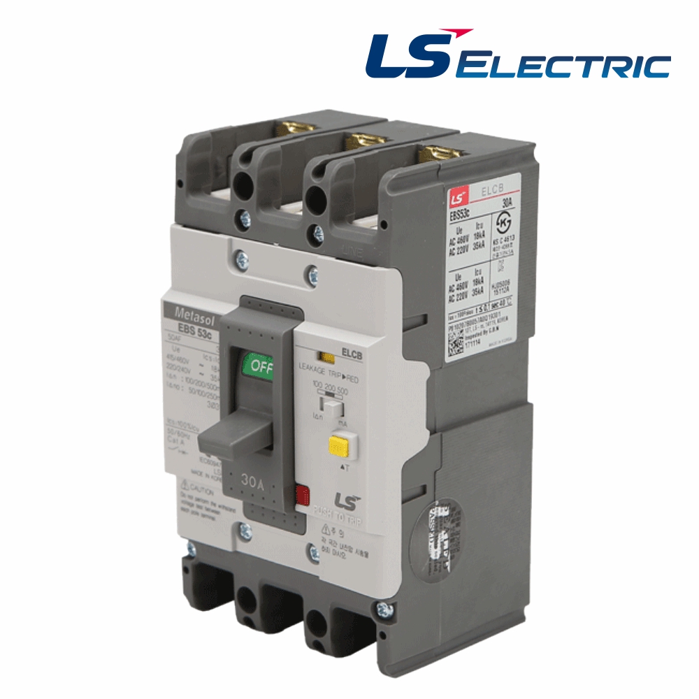 LS 산업용 누전차단기 EBS 53C 3P 30A 35kA LS일렉트릭 - 상품 이미지