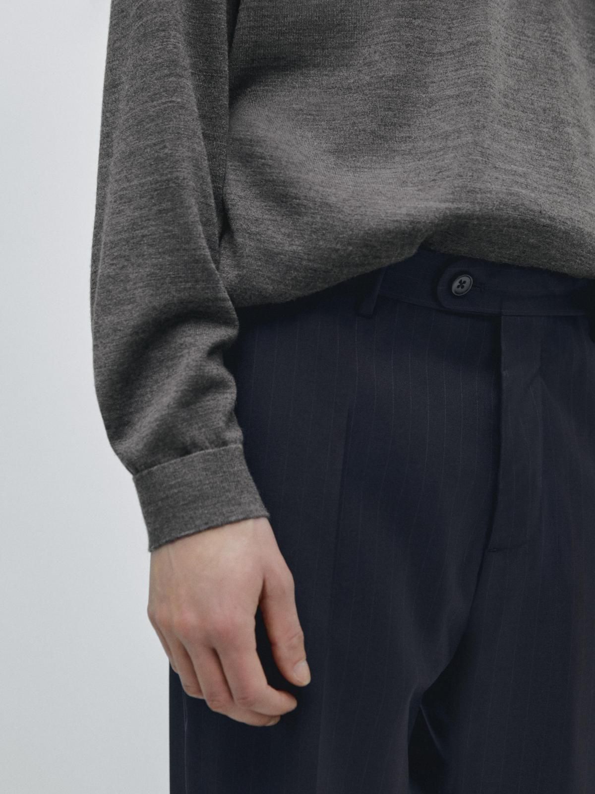 마시모두띠 울 스트라이프 수트 팬츠 3511/508 NAVY BLUE - 상세 이미지 4