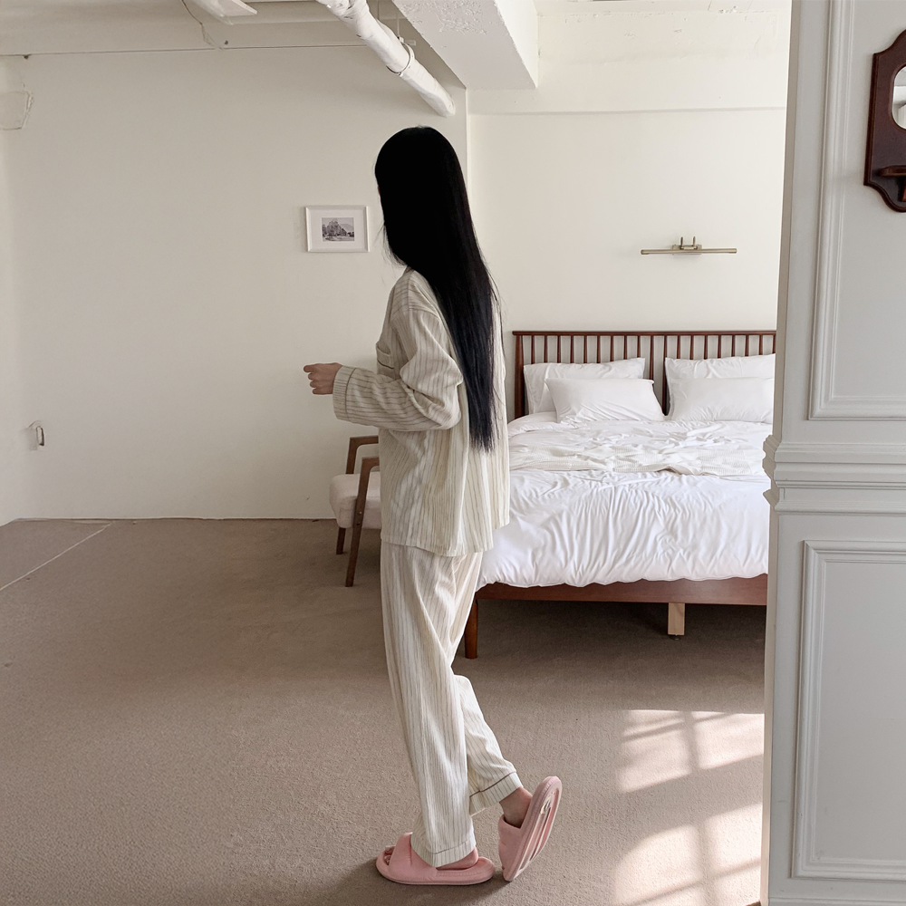도르모 컴포트 웜 소프트 피치기모 파자마세트 - 상세 이미지 4