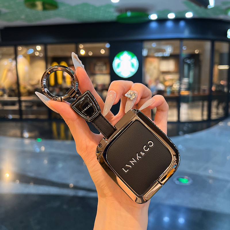 2023 Lynk & Co 08 키 커버 차량용 그라데이션 메탈 버클 고급 블랙+라운드 링 버클 - 상품 이미지