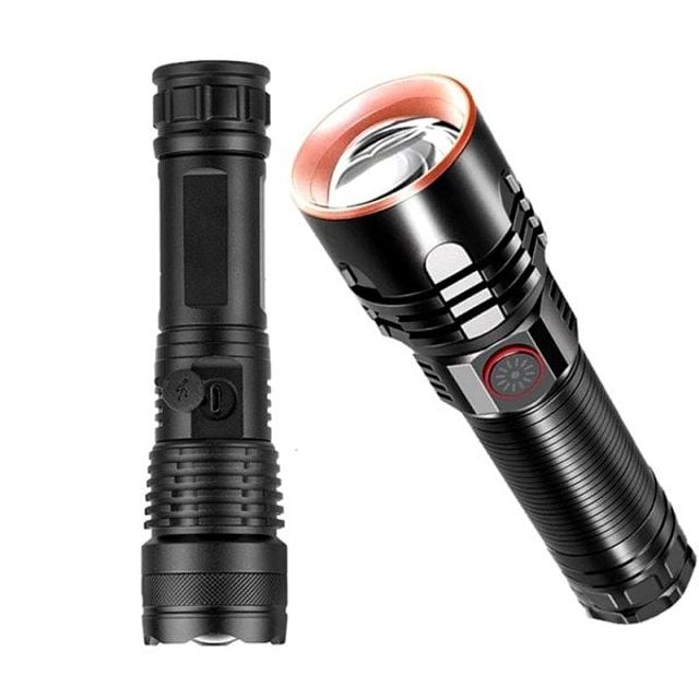 LED 충전식 라이트 XHP70 랜턴 줌 4800 손전등 충전후 - 상품 이미지