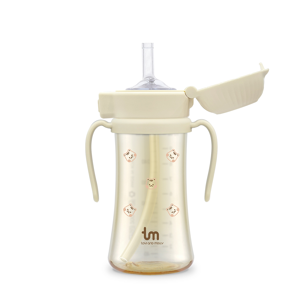 [토비앤몰리] 아기 유아 어린이집 원터치락 이유식 자기주도 빨대컵 돗람이 바닐라 180ml 280ml