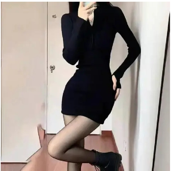 여성 블랙 실크 뷔스티에 가을 겨울 치마 스타일링 소녀룩 블랙 S - 상세 이미지 5