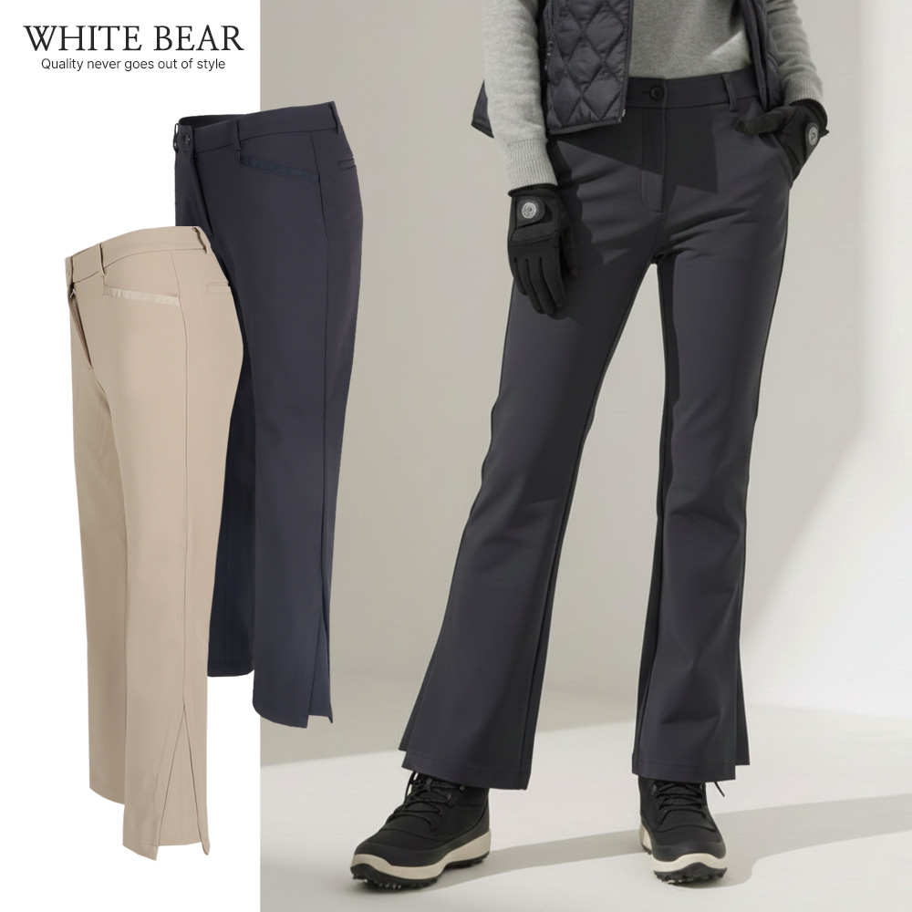 화이트베어 여성 사이드 절개 슬릿 부츠컷 팬츠 골프바지 WB706 - 상품 이미지