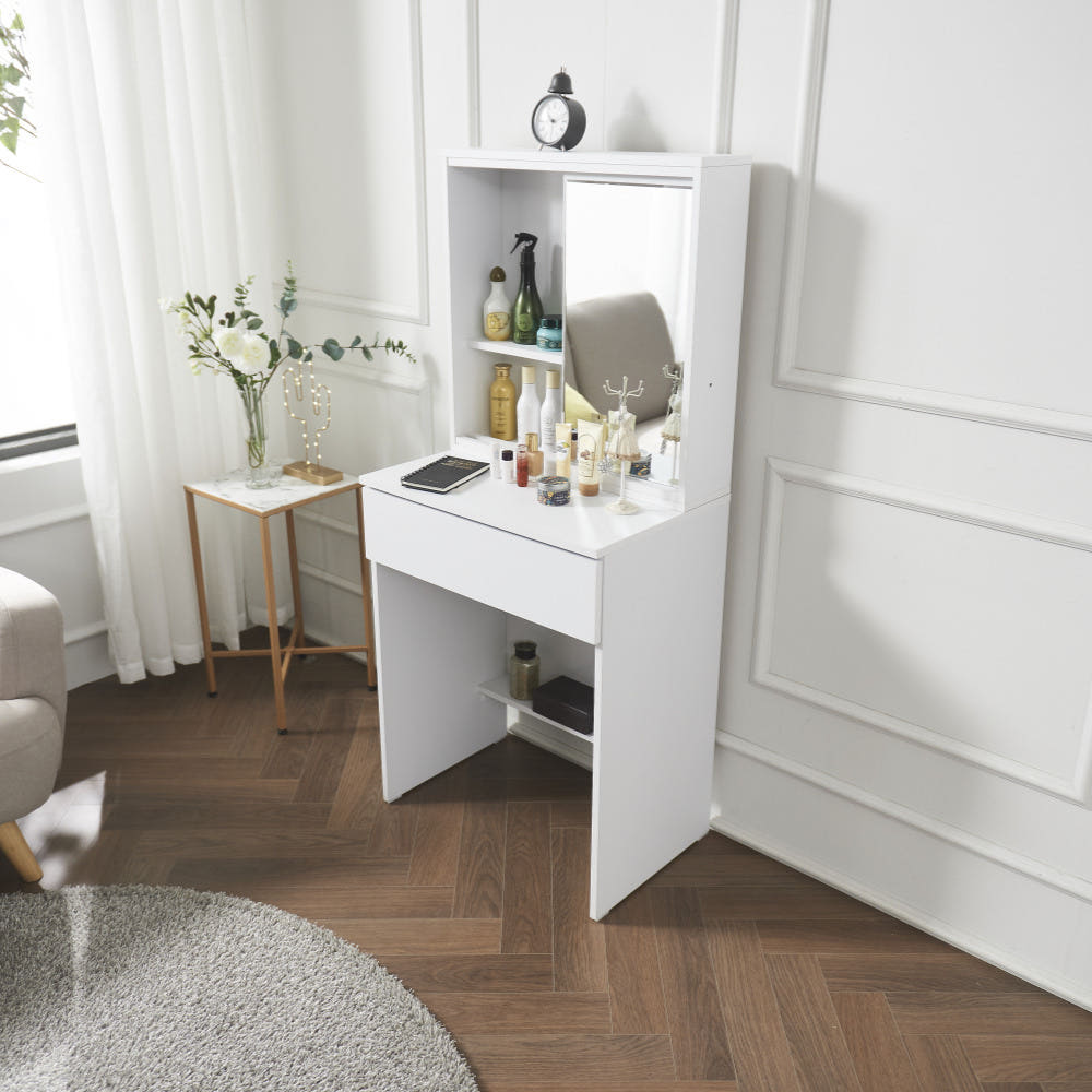 아실리 600화장대 서랍 수납 초등학생 중학생 주니어화장대 화이트